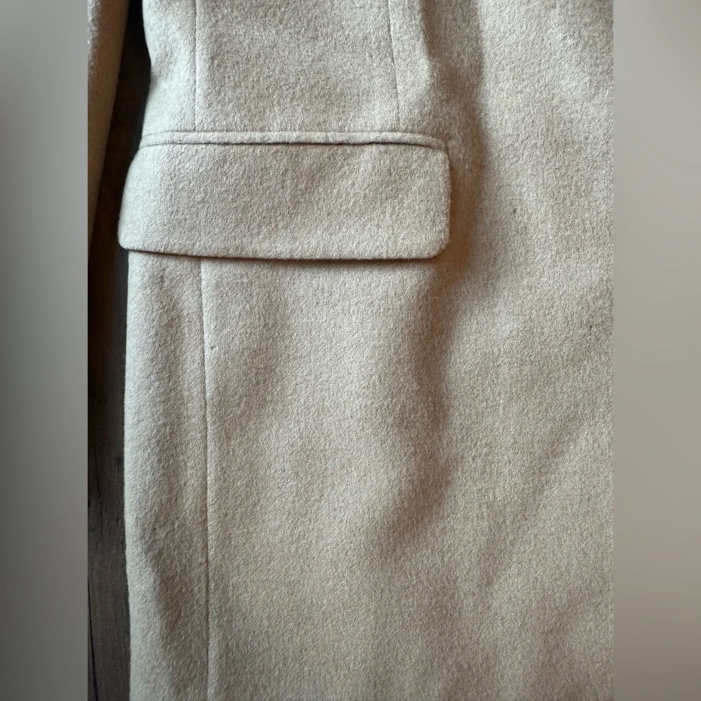 VTG Jos A Bank Camel Hair Coat Mens 43R Tan Wool Overcoat Classic Flawed